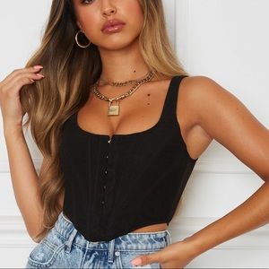 White Fox Bad Gal Bustier in Black Size Medium